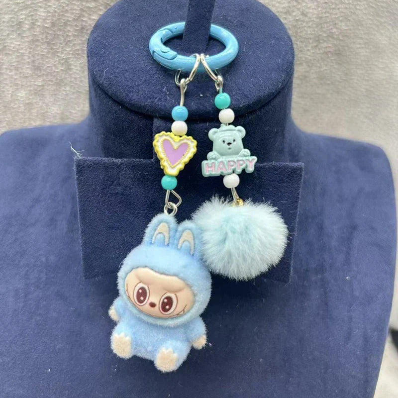 Labubu Resin Heart Keychain