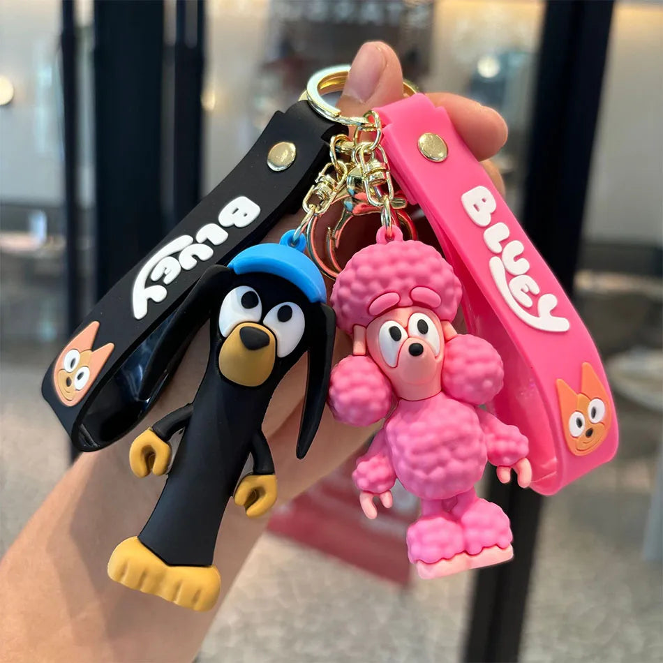 The Cutest Blue Dog Family Family Keychains